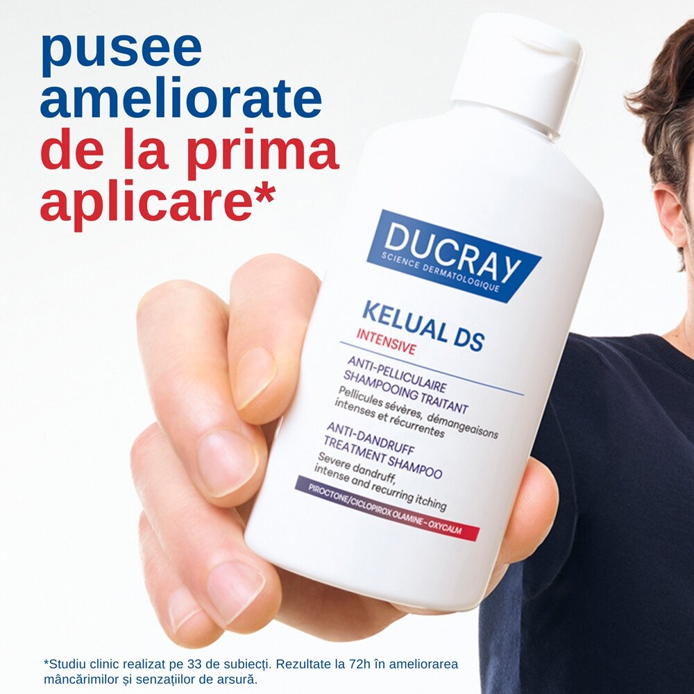 Sampon tratament anti-matreata severa si anti-mancarimi Kelual DS Intensive, 100 ml, Ducray Sampon tratament anti-matreata severa si anti-mancarimi Kelual DS Intensive, 100 ml, Ducray