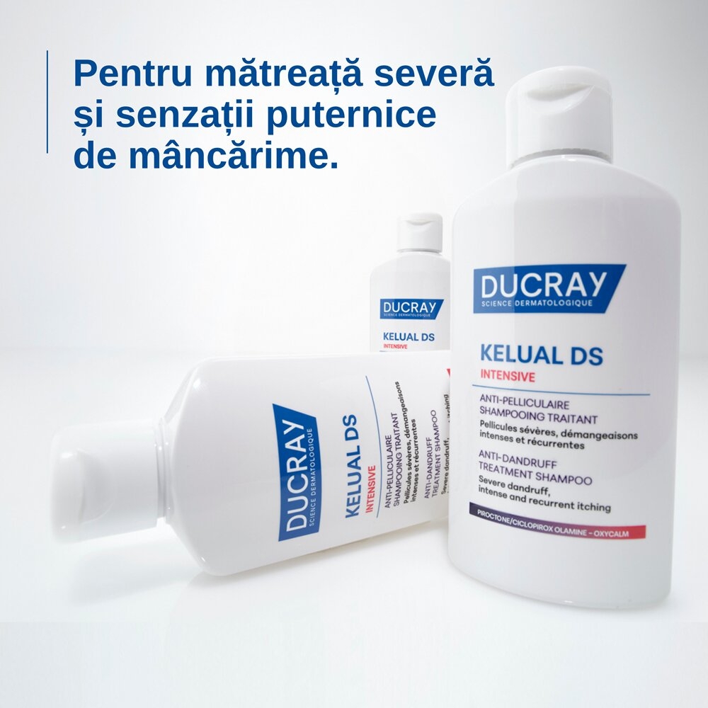 Sampon tratament anti-matreata severa si anti-mancarimi Kelual DS Intensive, 100 ml, Ducray Sampon tratament anti-matreata severa si anti-mancarimi Kelual DS Intensive, 100 ml, Ducray