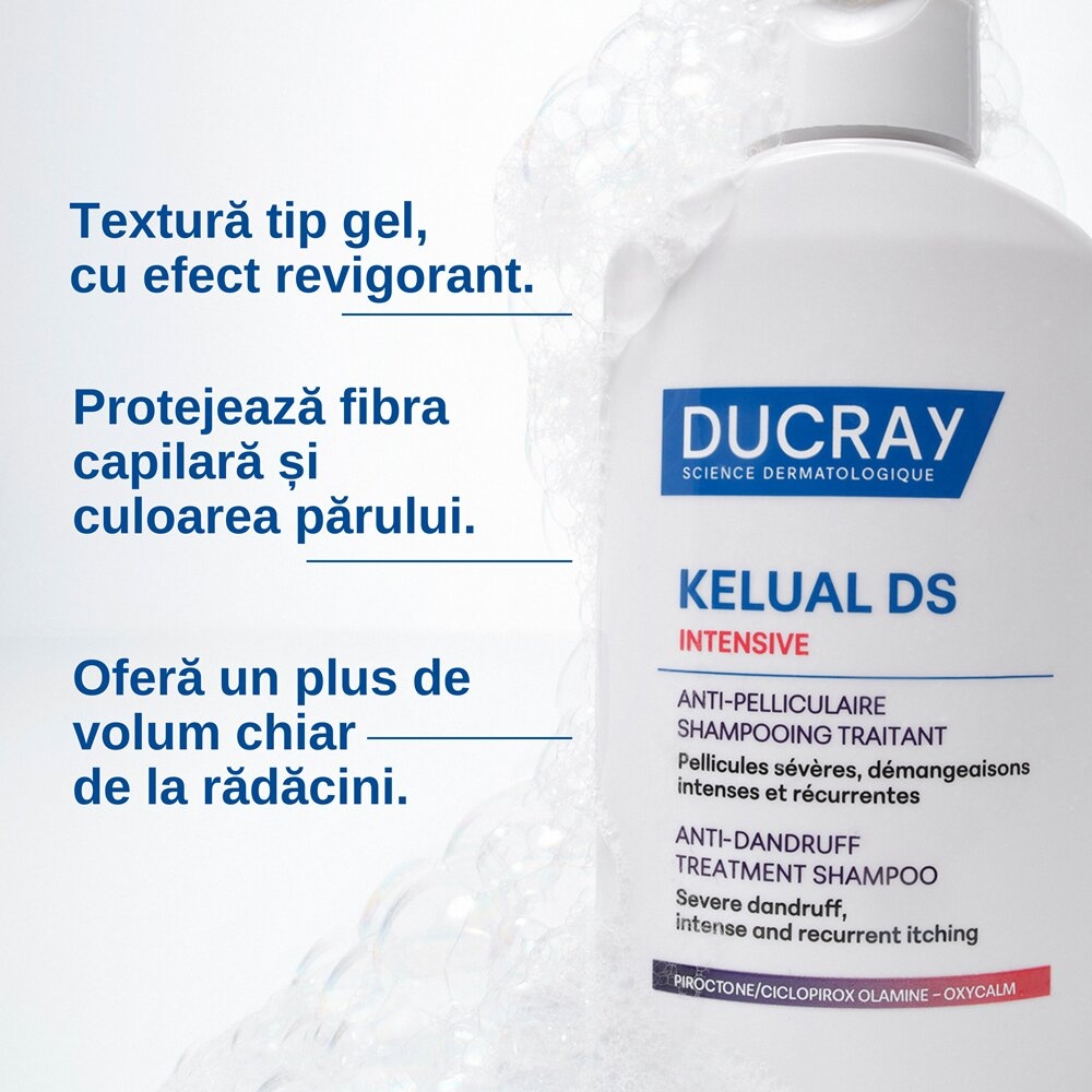 Sampon tratament anti-matreata severa si anti-mancarimi Kelual DS Intensive, 100 ml, Ducray Sampon tratament anti-matreata severa si anti-mancarimi Kelual DS Intensive, 100 ml, Ducray