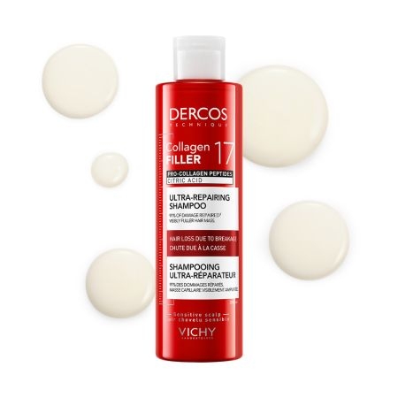 Sampon ultra-reparator Dercos Collagen 17 Filler, 200 ml, Vichy Sampon ultra-reparator Dercos Collagen 17 Filler, 200 ml, Vichy