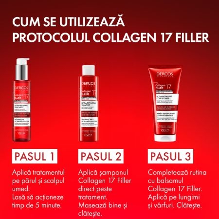 Sampon ultra-reparator Dercos Collagen 17 Filler, 200 ml, Vichy Sampon ultra-reparator Dercos Collagen 17 Filler, 200 ml, Vichy
