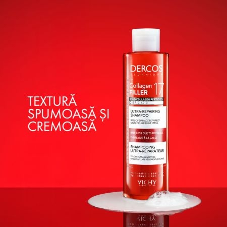 Sampon ultra-reparator Dercos Collagen 17 Filler, 200 ml, Vichy Sampon ultra-reparator Dercos Collagen 17 Filler, 200 ml, Vichy