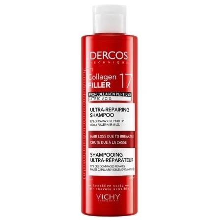 Sampon ultra-reparator Dercos Collagen 17 Filler, 200 ml, Vichy Sampon ultra-reparator Dercos Collagen 17 Filler, 200 ml, Vichy