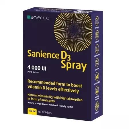Sanience D3 Spray 4000 UI, 50 ml, Sanience Sanience D3 Spray 4000 UI, 50 ml, Sanience