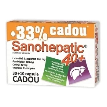 Sanohepatic 40+, 30 capsule + 33% cadou, Zdrovit Sanohepatic 40+, 30 capsule + 33% cadou, Zdrovit
