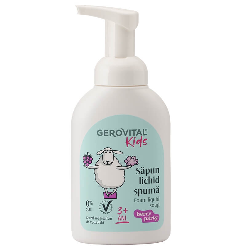 Sapun lichid spuma Kids +3 ani Berry Party, 300 ml, Gerovital Sapun lichid spuma Kids +3 ani Berry Party, 300 ml, Gerovital