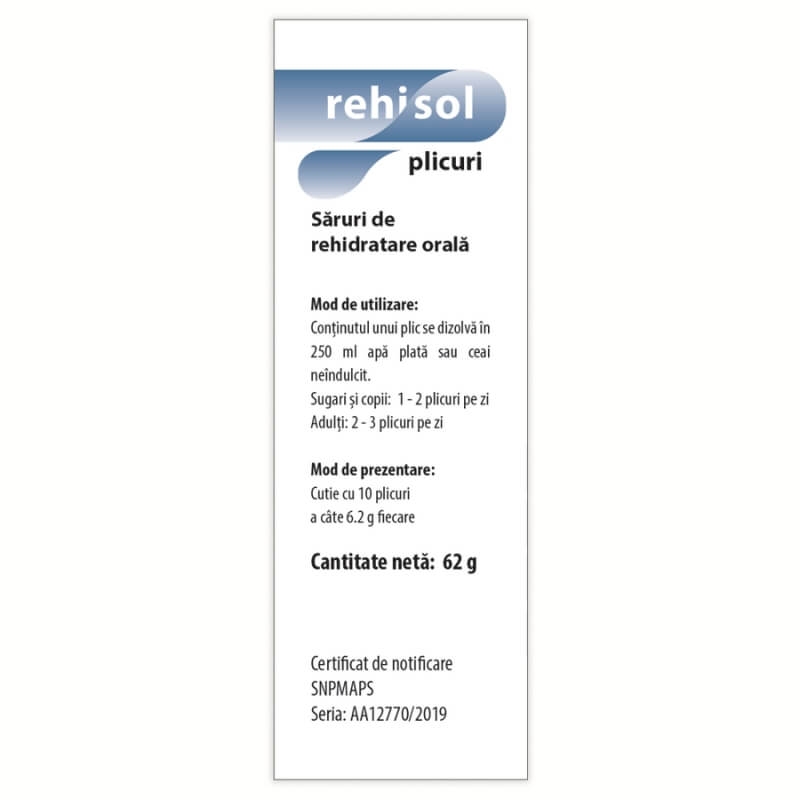 Saruri de rehidratare Rehisol, 10 plicuri, Dr. Phyto Saruri de rehidratare Rehisol, 10 plicuri, Dr. Phyto