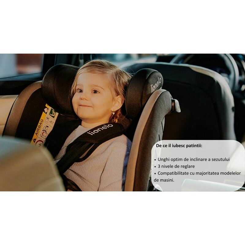 Scaun auto, Lionelo, Aart i-Size, Cu spatar inclinabil in 4 pozitii, Cu tetiera reglabila in 13 pozitii, 0-36 Kg, 40-150 cm, Cu centura siguranta in 3 puncte, Conform cu ECE R129/03, Gri Scaun auto, Lionelo, Aart i-Size, Cu spatar inclinabil in 4 pozitii, Cu tetiera reglabila in 13 pozitii, 0-36 Kg, 40-150 cm, Cu centura siguranta in 3 puncte, Conform cu ECE R129/03, Gri