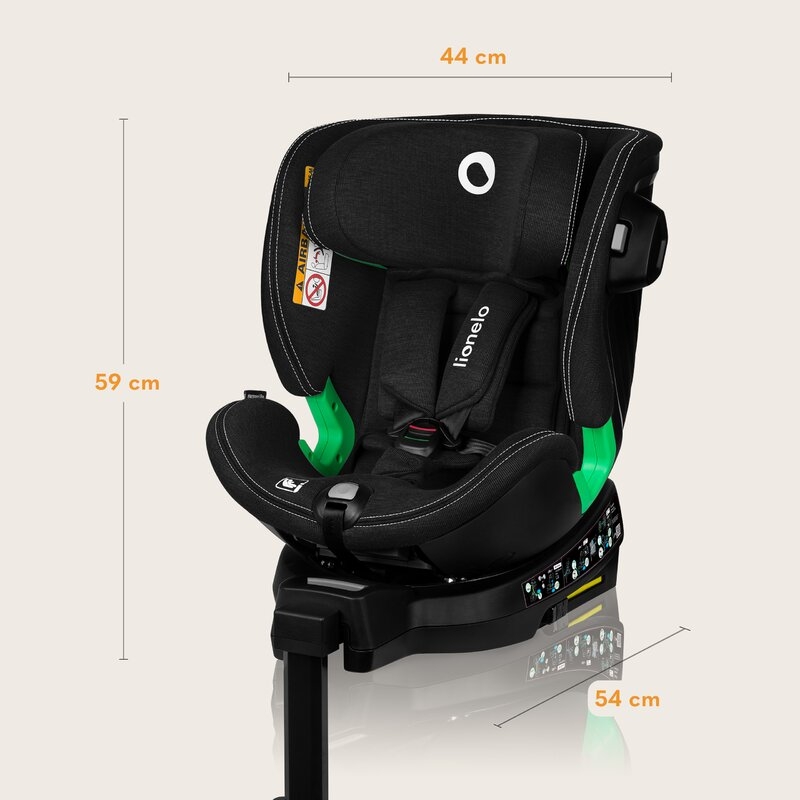 Scaun auto, Lionelo, Harmony i-Size, Rotire 360 grade, Protectie laterala, Cu spatar reglabil in 5 pozitii, Cu tetiera reglabila in 12 pozitii, 0-36 Kg, 40-150 cm, Cu Isofix, Husa din bambus, Conform cu ECE R129, Negru Scaun auto, Lionelo, Harmony i-Size, Rotire 360 grade, Protectie laterala, Cu spatar reglabil in 5 pozitii, Cu tetiera reglabila in 12 pozitii, 0-36 Kg, 40-150 cm, Cu Isofix, Husa din bambus, Conform cu ECE R129, Negru