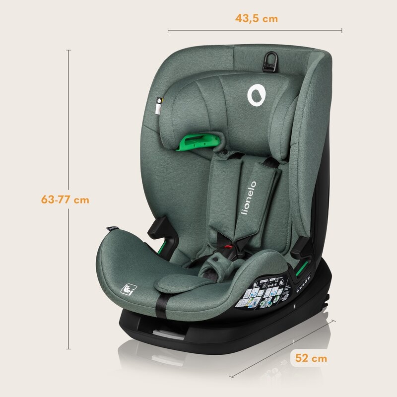 Scaun auto, Lionelo, Lavender I-size, Isofix, Cu centura TopTether, Cu spatar inclinabil in 5 pozitii, Cu tetiera reglabila in 13 pozitii, Instalare cu fata inainte, 9-36 Kg, 76-150 cm, Conform cu ECE R129, Verde Scaun auto, Lionelo, Lavender I-size, Isofix, Cu centura TopTether, Cu spatar inclinabil in 5 pozitii, Cu tetiera reglabila in 13 pozitii, Instalare cu fata inainte, 9-36 Kg, 76-150 cm, Conform cu ECE R129, Verde