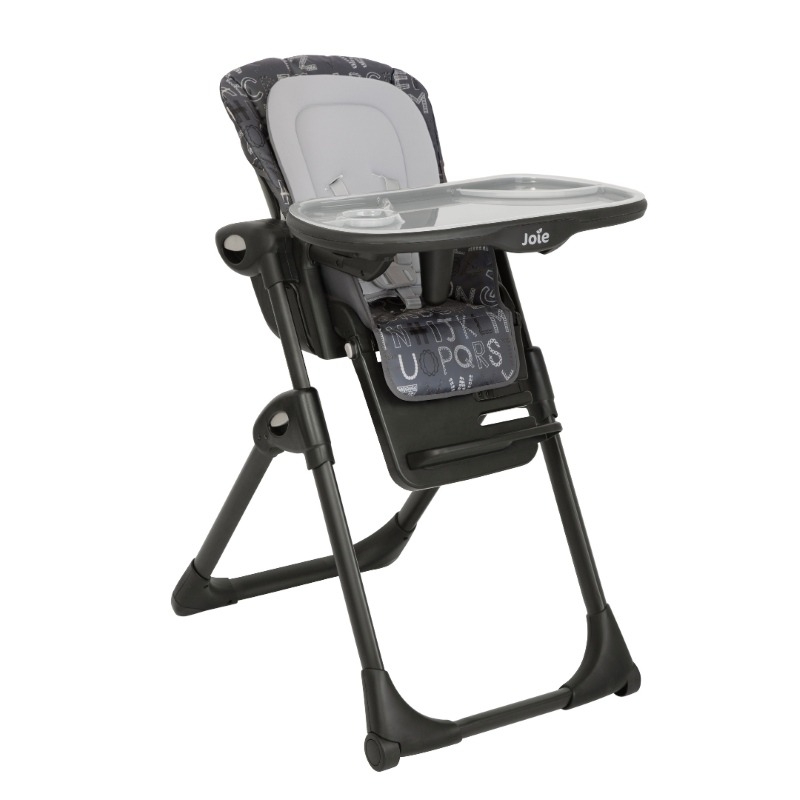 Scaun de masa Mimzy Recline ABC Charcoal, nastere - 15 kg, Joie Scaun de masa Mimzy Recline ABC Charcoal, nastere - 15 kg, Joie