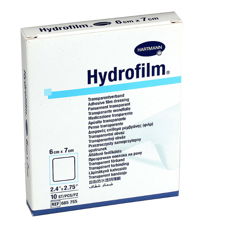 Hydrofilm - Plasture transparent autoadeziv 6x7cm 10buc Hydrofilm - Plasture transparent autoadeziv 6x7cm 10buc