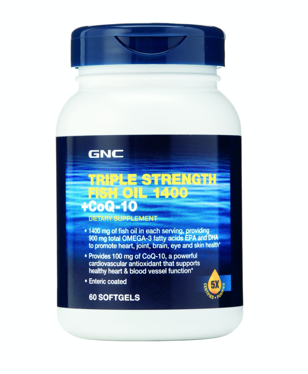 GNC - Triple Strength Fish Oil 1400 + Coenzima Q-10 60cps GNC - Triple Strength Fish Oil 1400 + Coenzima Q-10 60cps
