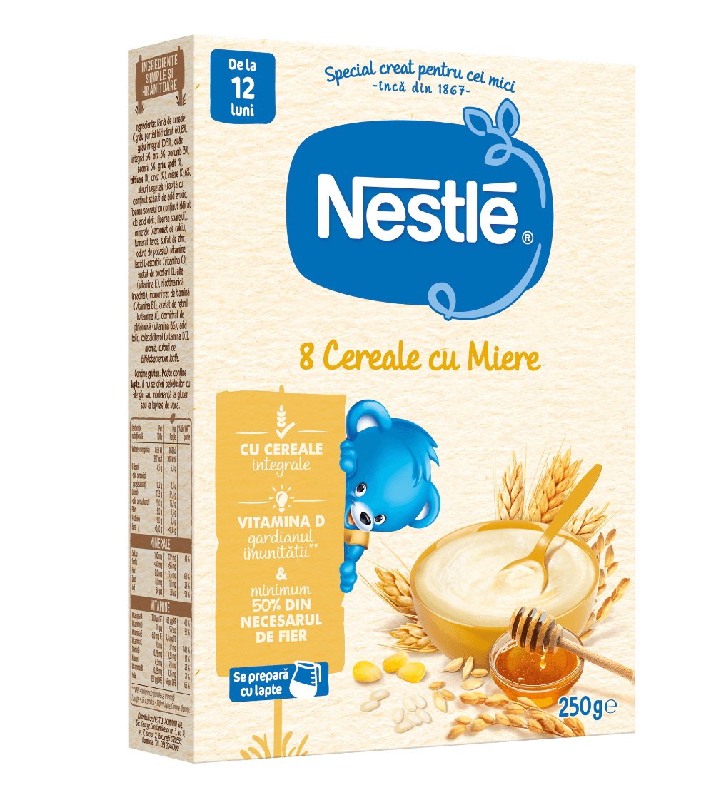 Nestle - 8 cereale cu miere 250g Nestle - 8 cereale cu miere 250g