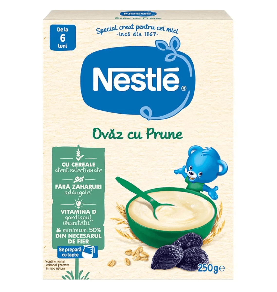 Nestle - Ovaz cu prune 250g Nestle - Ovaz cu prune 250g