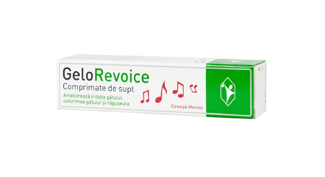 GeloRevoice cirese si mentol 20 comprimate de supt GeloRevoice cirese si mentol 20 comprimate de supt