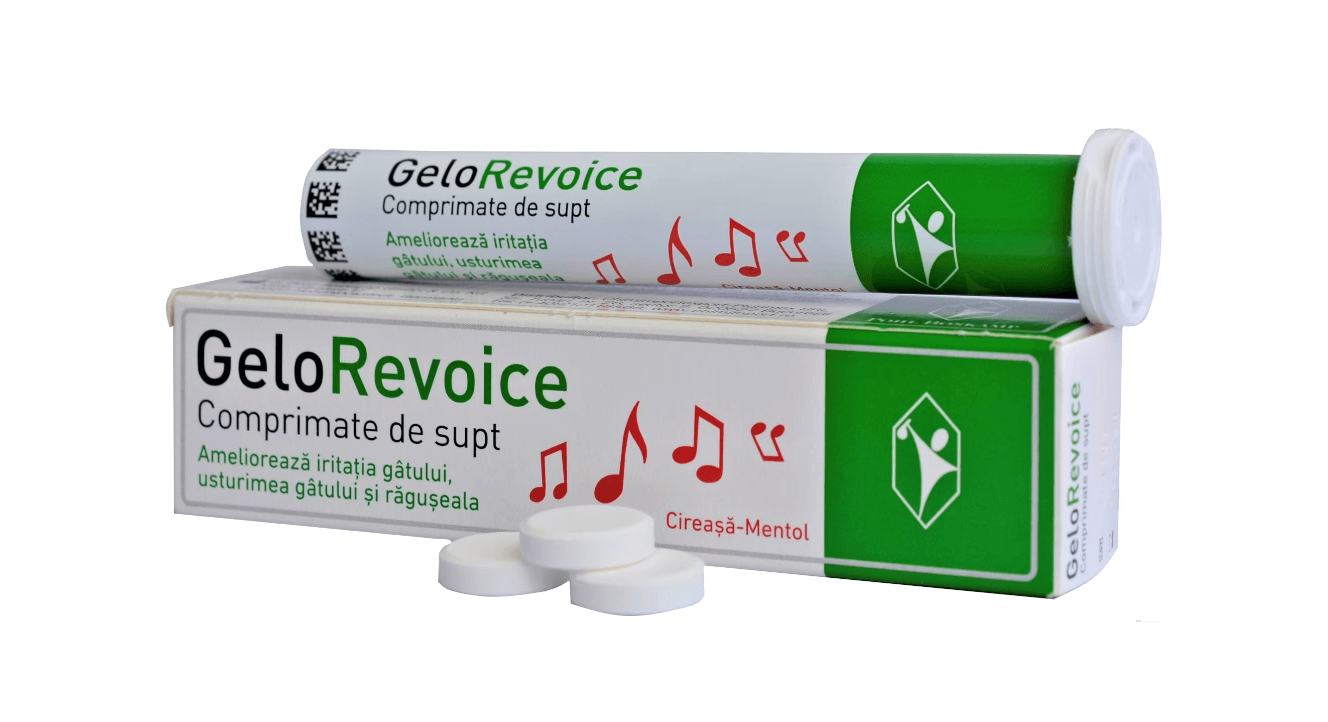 GeloRevoice cirese si mentol 20 comprimate de supt GeloRevoice cirese si mentol 20 comprimate de supt