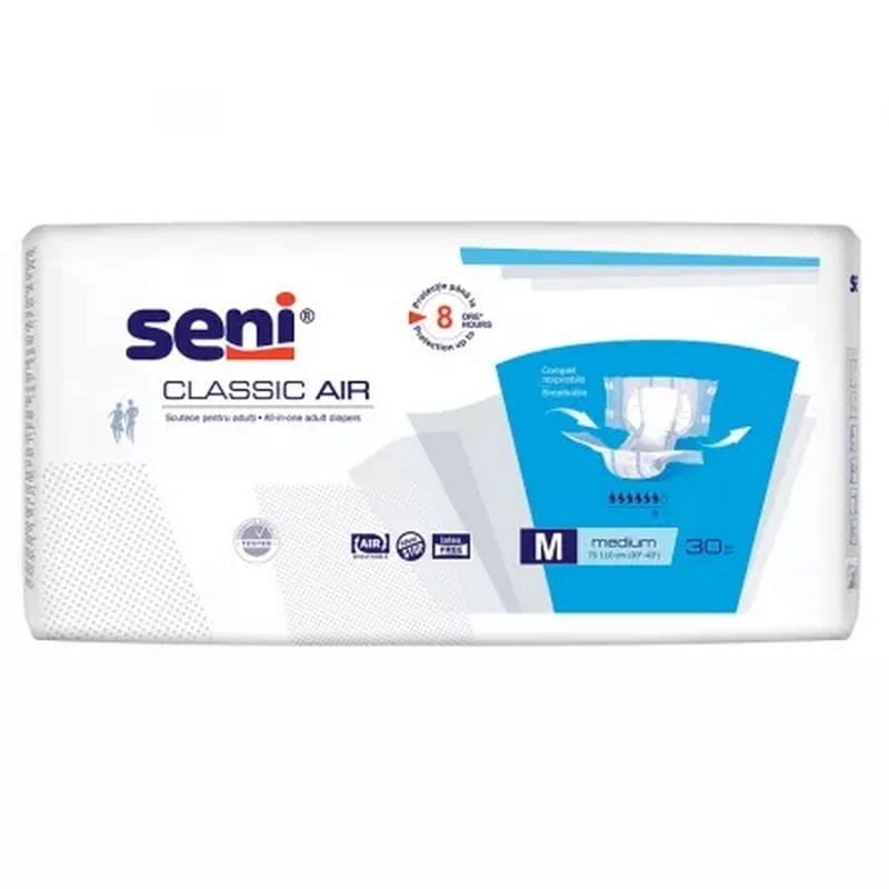 Scutece adulti Classic Air, Medium, 30 bucati, Seni