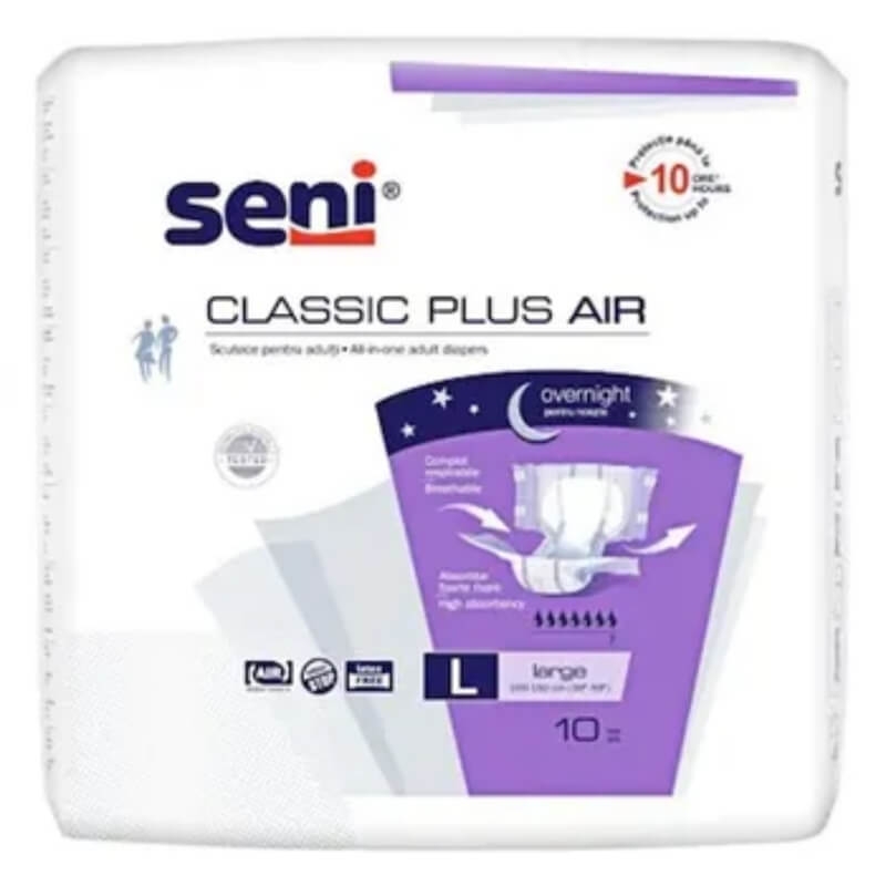 Scutece adulti Classic Plus Air Large, 10 bucati, Seni Scutece adulti Classic Plus Air Large, 10 bucati, Seni