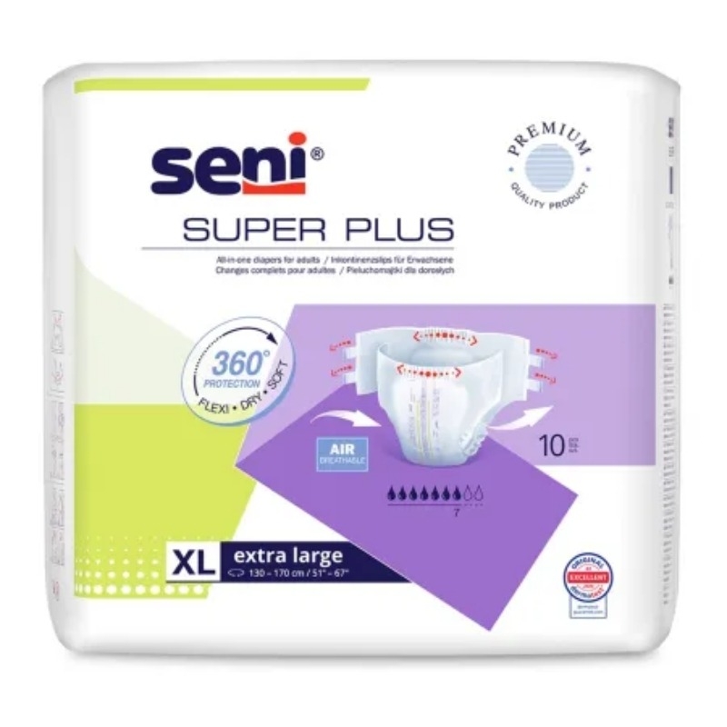 Scutece pentru adulti Super Seni Plus, Extra Large, 10 bucati, Seni Scutece pentru adulti Super Seni Plus, Extra Large, 10 bucati, Seni
