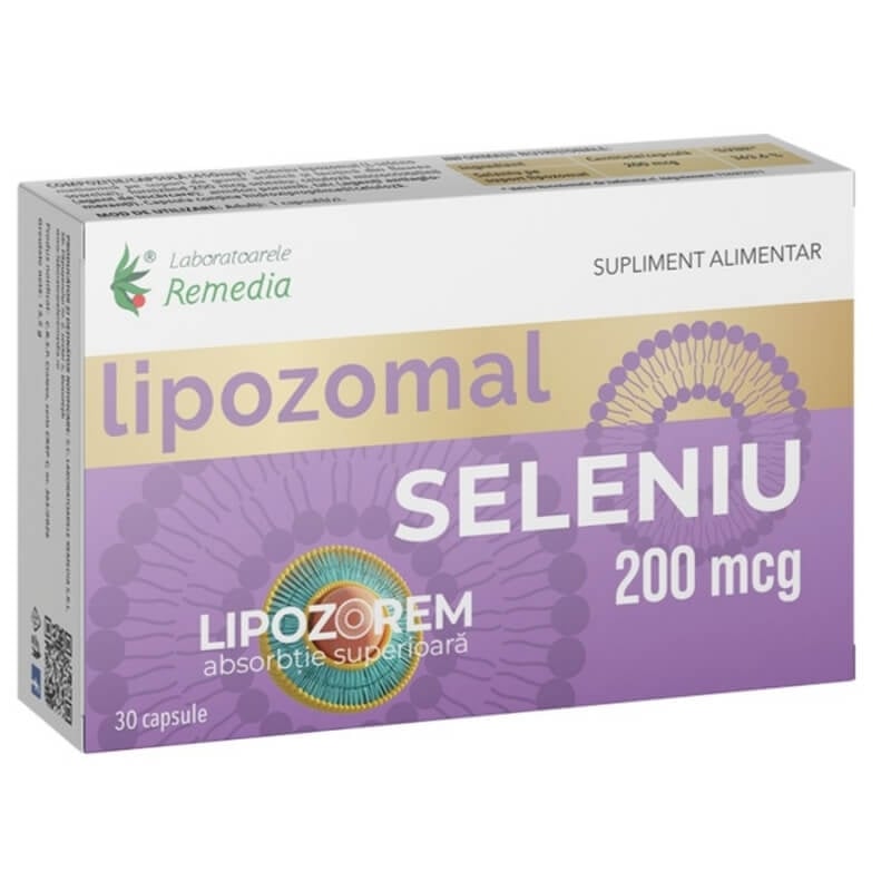 Seleniu lipozomal 200 mcg, 30 capsule, Remedia Seleniu lipozomal 200 mcg, 30 capsule, Remedia