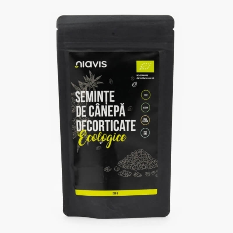 Seminte de canepa decorticate ecologice, 200 g, Niavis Seminte de canepa decorticate ecologice, 200 g, Niavis