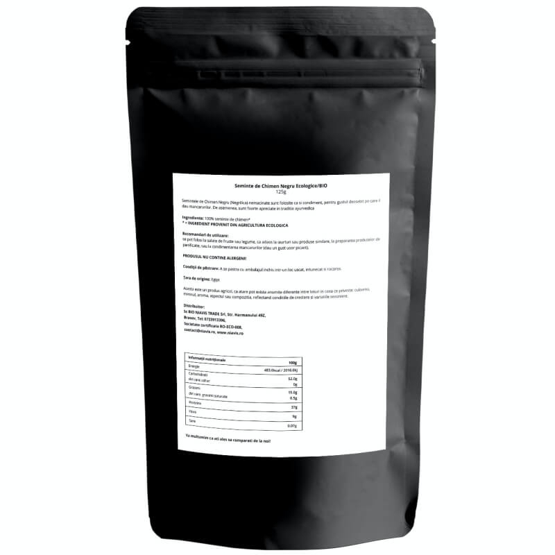 Chimen negru seminte ecologice, 125 g, Niavis Chimen negru seminte ecologice, 125 g, Niavis