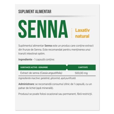 Senna, 30 capsule, Parapharm Senna, 30 capsule, Parapharm
