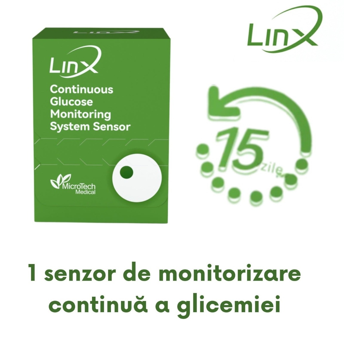 Senzor monitorizare glicemie 1 bucata + 1 plasture cadou, Linx Senzor monitorizare glicemie 1 bucata + 1 plasture cadou, Linx