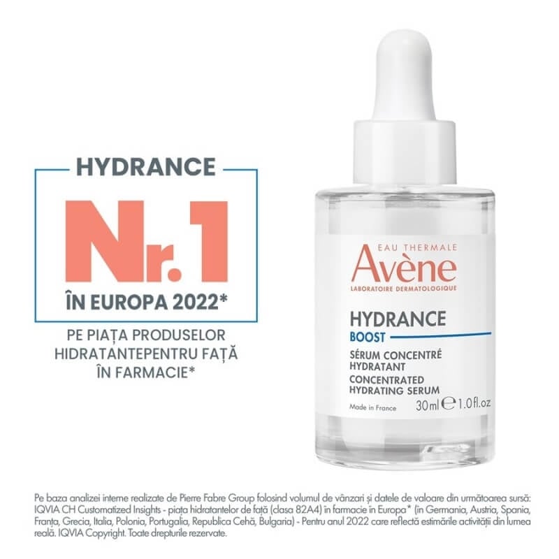 Serum concentrat hidratant Hydrance Boost, 30 ml, Avene Serum concentrat hidratant Hydrance Boost, 30 ml, Avene