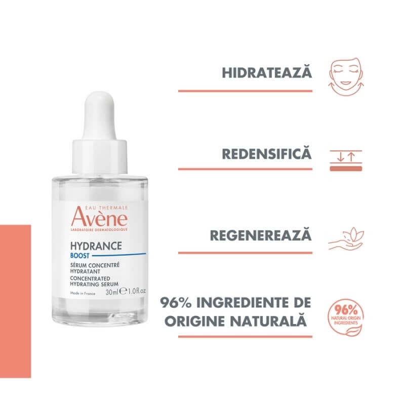 Serum concentrat hidratant Hydrance Boost, 30 ml, Avene Serum concentrat hidratant Hydrance Boost, 30 ml, Avene