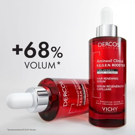 Serum capilar cu efect de regenerare Dercos Aminexil Clinical R.E.G.E.N. Booster, 90 ml, Vichy Serum capilar cu efect de regenerare Dercos Aminexil Clinical R.E.G.E.N. Booster, 90 ml, Vichy