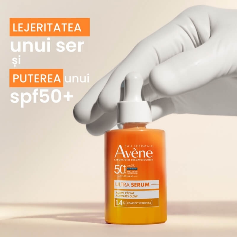 Ultra Serum cu efect de luminozitate SPF 50+, 30 ml, Avene Ultra Serum cu efect de luminozitate SPF 50+, 30 ml, Avene
