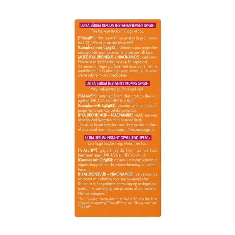 Ultra Serum cu efect de reumplere al pielii SPF 50+, 30 ml, Avene