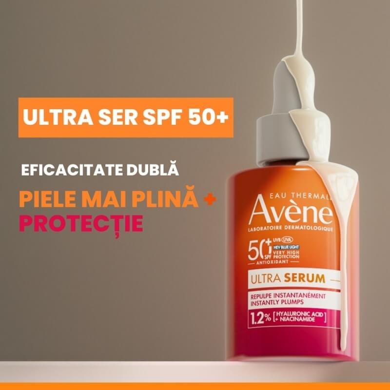 Ultra Serum cu efect de reumplere al pielii SPF 50+, 30 ml, Avene