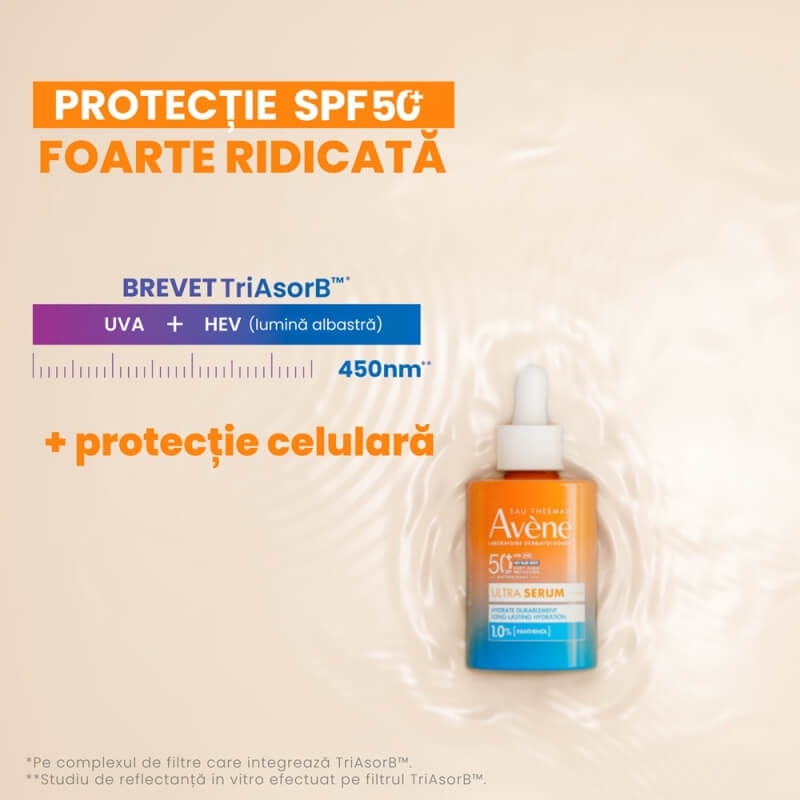 Ultra Serum de fata hidratant SPF 50+, 30 ml, Avene Ultra Serum de fata hidratant SPF 50+, 30 ml, Avene