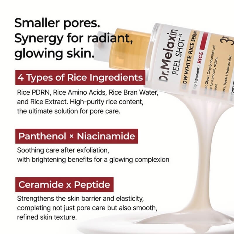 Serum Pentru Luminozitate Cu Orez Alb Peel Shot, 30 ml, Dr. Melaxin Serum Pentru Luminozitate Cu Orez Alb Peel Shot, 30 ml, Dr. Melaxin