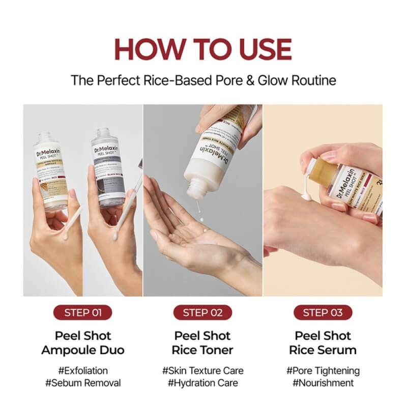 Serum Pentru Luminozitate Cu Orez Alb Peel Shot, 30 ml, Dr. Melaxin Serum Pentru Luminozitate Cu Orez Alb Peel Shot, 30 ml, Dr. Melaxin