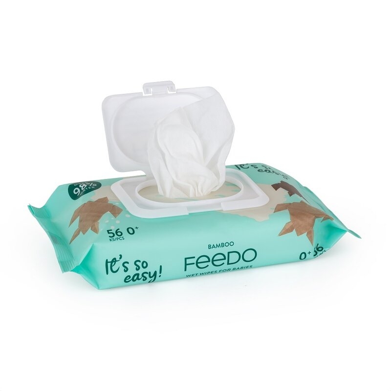 Servetele umede, Feedo, Biodegradabile, Bambus, Fara alcool, parfum sau alte substante chimice, Hipoalergenice, 0 luni+ Servetele umede, Feedo, Biodegradabile, Bambus, Fara alcool, parfum sau alte substante chimice, Hipoalergenice, 0 luni+