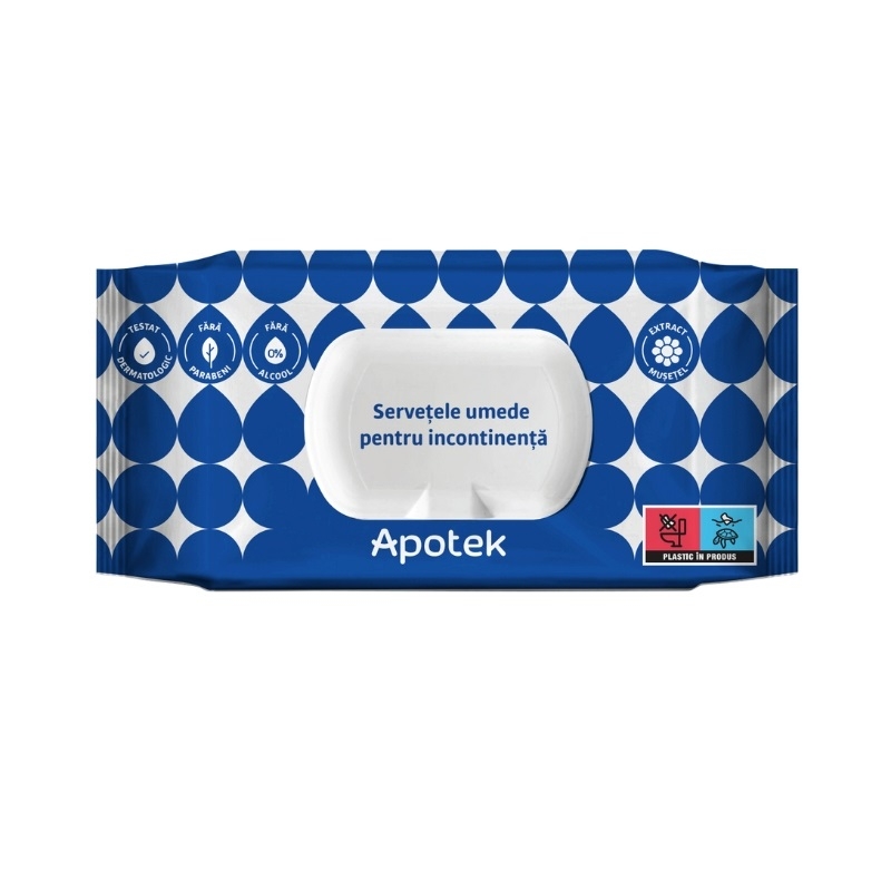 Servetele umede pentru incontinenta, 72 bucati, Apotek Servetele umede pentru incontinenta, 72 bucati, Apotek