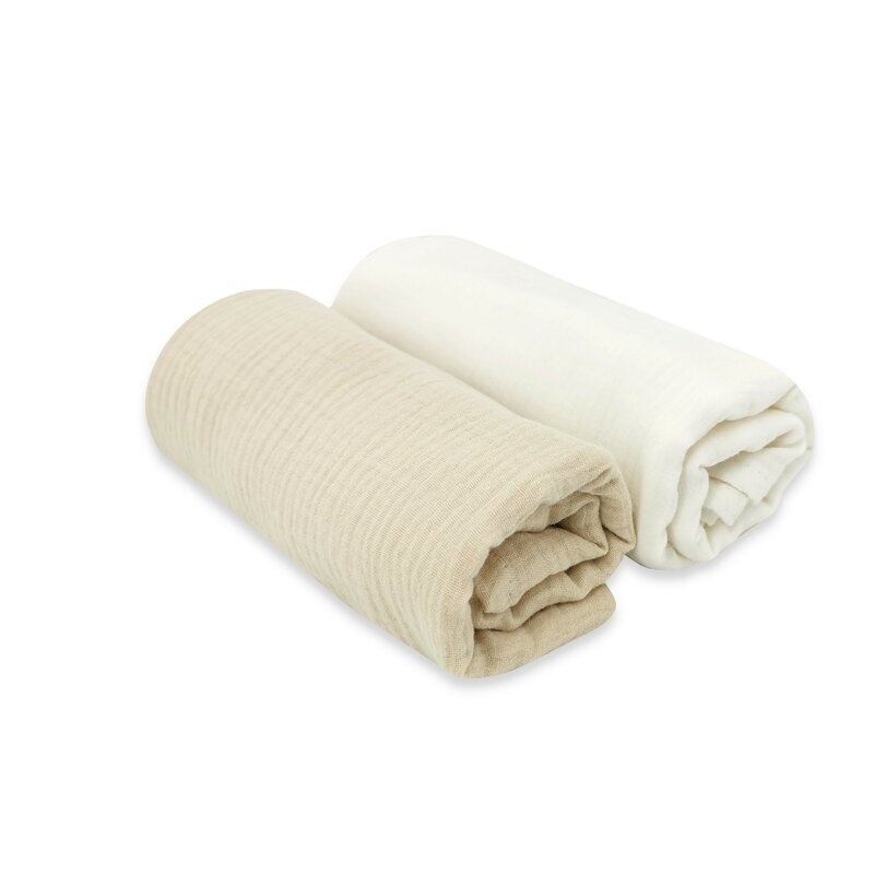 Set 2 museline, MimiNu, Multifunctionale, Din bumbac certificat Oeko Tex Standard 100, Ideale pentru infasat, 80x80 cm, Warm beige and Cream Set 2 museline, MimiNu, Multifunctionale, Din bumbac certificat Oeko Tex Standard 100, Ideale pentru infasat, 80x80 cm, Warm beige and Cream