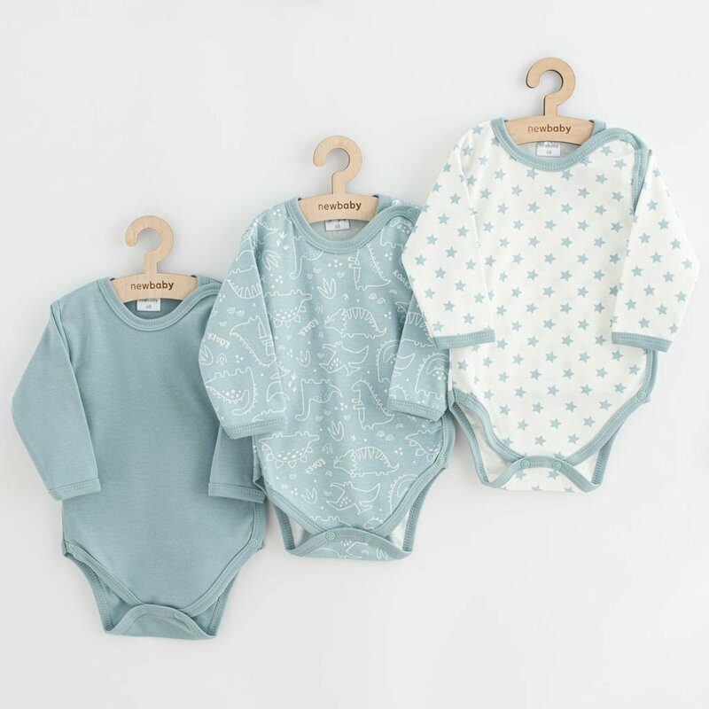 Set 3 piese, New Baby, Classic II, Include 3 body-uri cu maneca lunga, Marime 62, Din bumbac 100%, Blue Set 3 piese, New Baby, Classic II, Include 3 body-uri cu maneca lunga, Marime 62, Din bumbac 100%, Blue