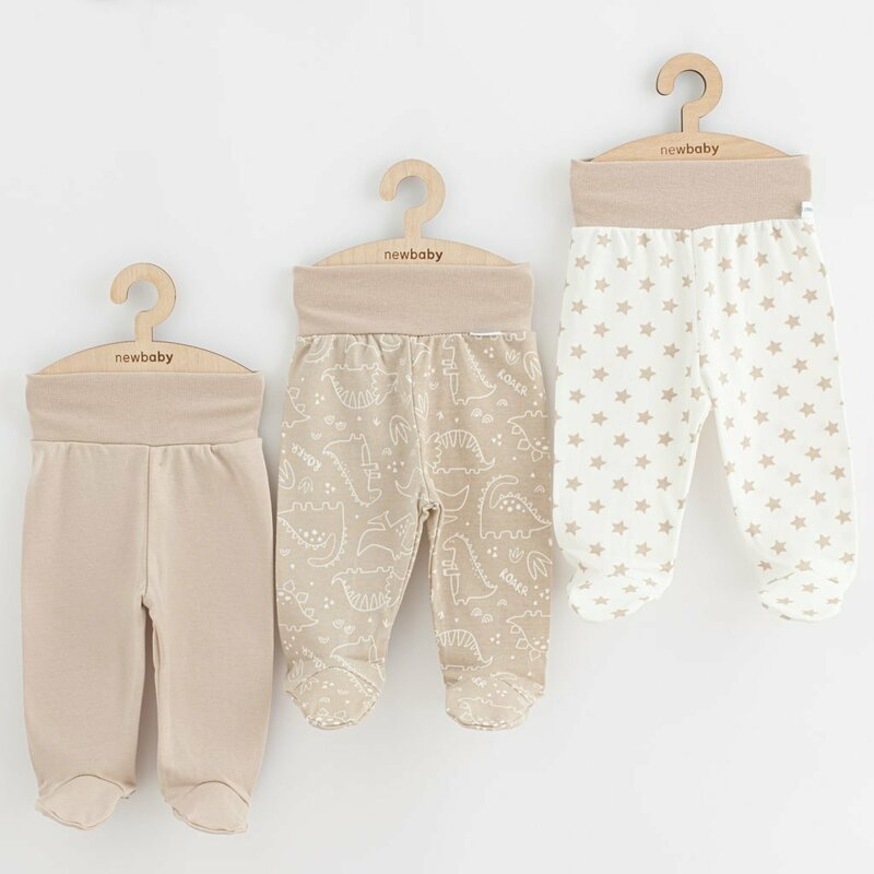 Set 3 piese, New Baby, Classic II, Include 3 perechi de pantalonasi cu botosei, Marime 68, Din bumbac 100%, Beige Set 3 piese, New Baby, Classic II, Include 3 perechi de pantalonasi cu botosei, Marime 68, Din bumbac 100%, Beige