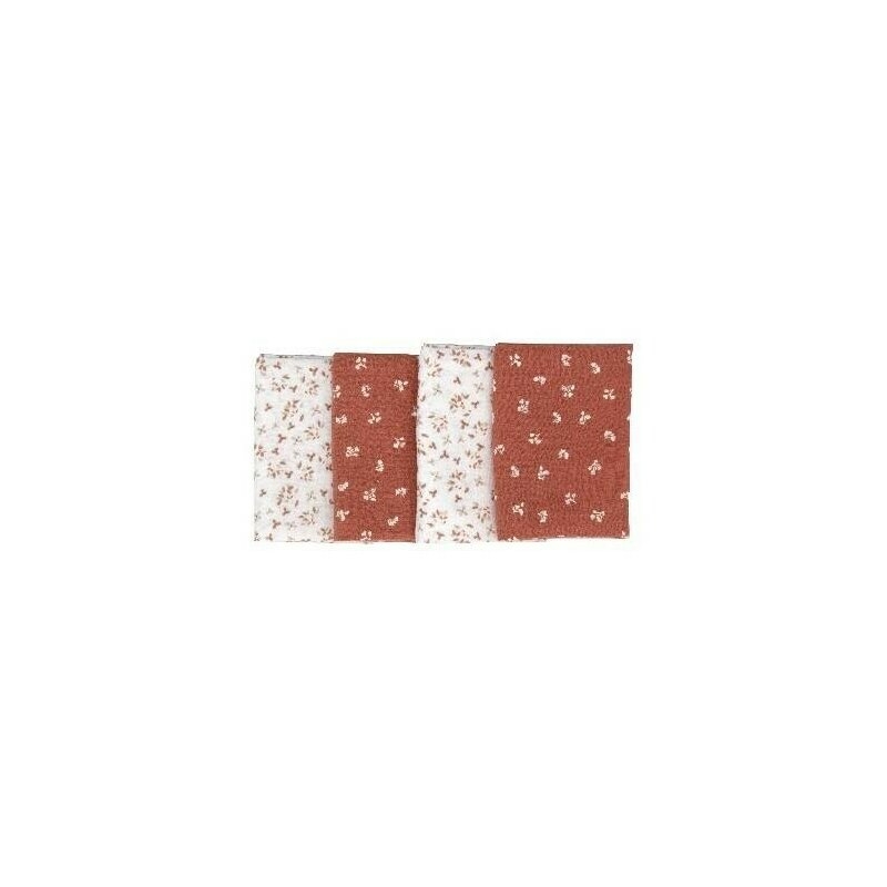 Set 4 lavete, Bubaba, Din muselina, Dimensiune 40x40 cm, Pentru spalarea si ingrijirea fetei si a corpului bebelusului dupa masa sau baita, Pink Set 4 lavete, Bubaba, Din muselina, Dimensiune 40x40 cm, Pentru spalarea si ingrijirea fetei si a corpului bebelusului dupa masa sau baita, Pink