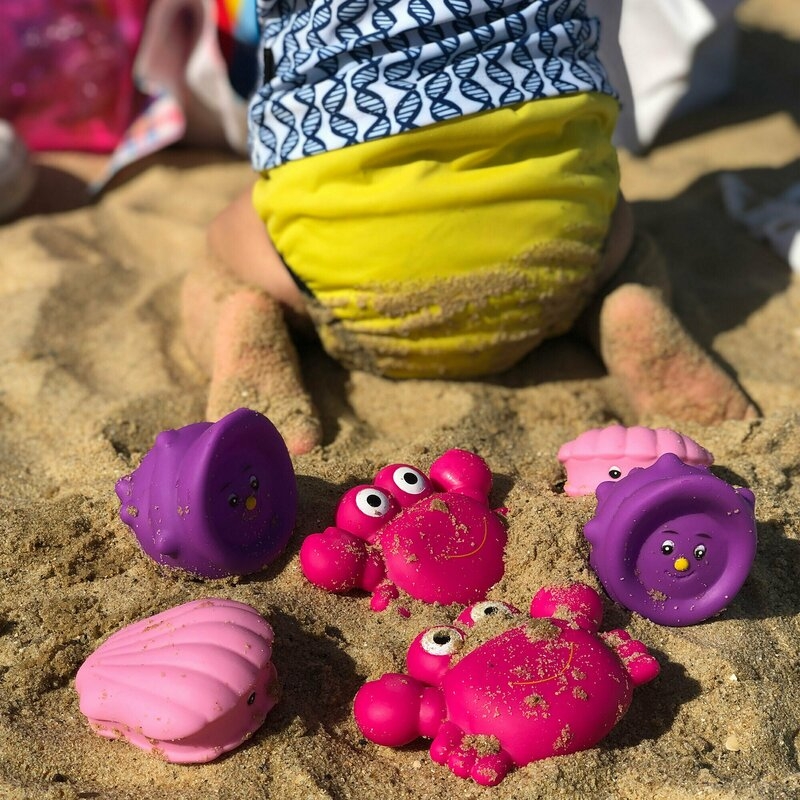 Set 7 animalute de baie, Fara gauri, Cu gentuta pentru transport, Fara BPA, Floating Sea Friends, Playgro, Pink Set 7 animalute de baie, Fara gauri, Cu gentuta pentru transport, Fara BPA, Floating Sea Friends, Playgro, Pink