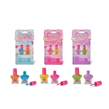 Set de 2 lacuri de unghii pentru copii Crush, diverse culori, 4 ml, Martinelia Set de 2 lacuri de unghii pentru copii Crush, diverse culori, 4 ml, Martinelia