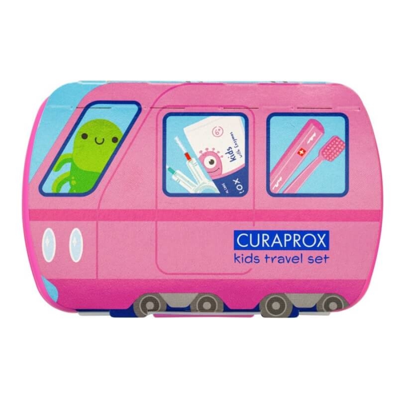 Set de calatorie pentru igiena orala Travel Set Pink, Curaprox