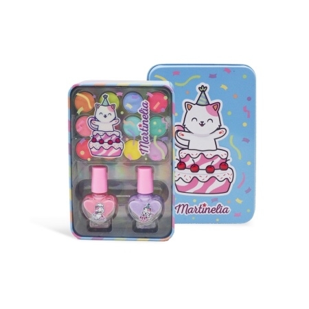 Set de infrumusetare pentru copii in cutie metalica Yummy, Martinelia Set de infrumusetare pentru copii in cutie metalica Yummy, Martinelia