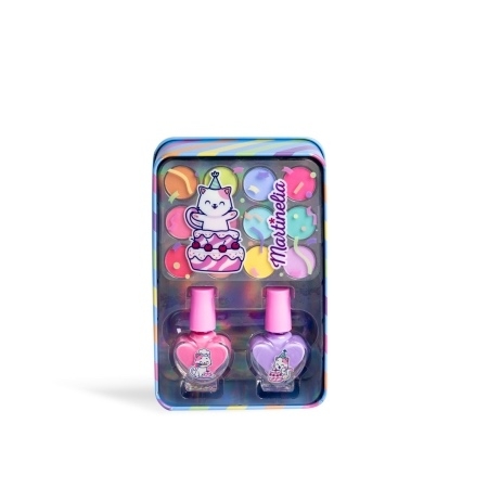 Set de infrumusetare pentru copii in cutie metalica Yummy, Martinelia Set de infrumusetare pentru copii in cutie metalica Yummy, Martinelia
