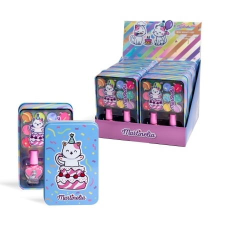 Set de infrumusetare pentru copii in cutie metalica Yummy, Martinelia Set de infrumusetare pentru copii in cutie metalica Yummy, Martinelia